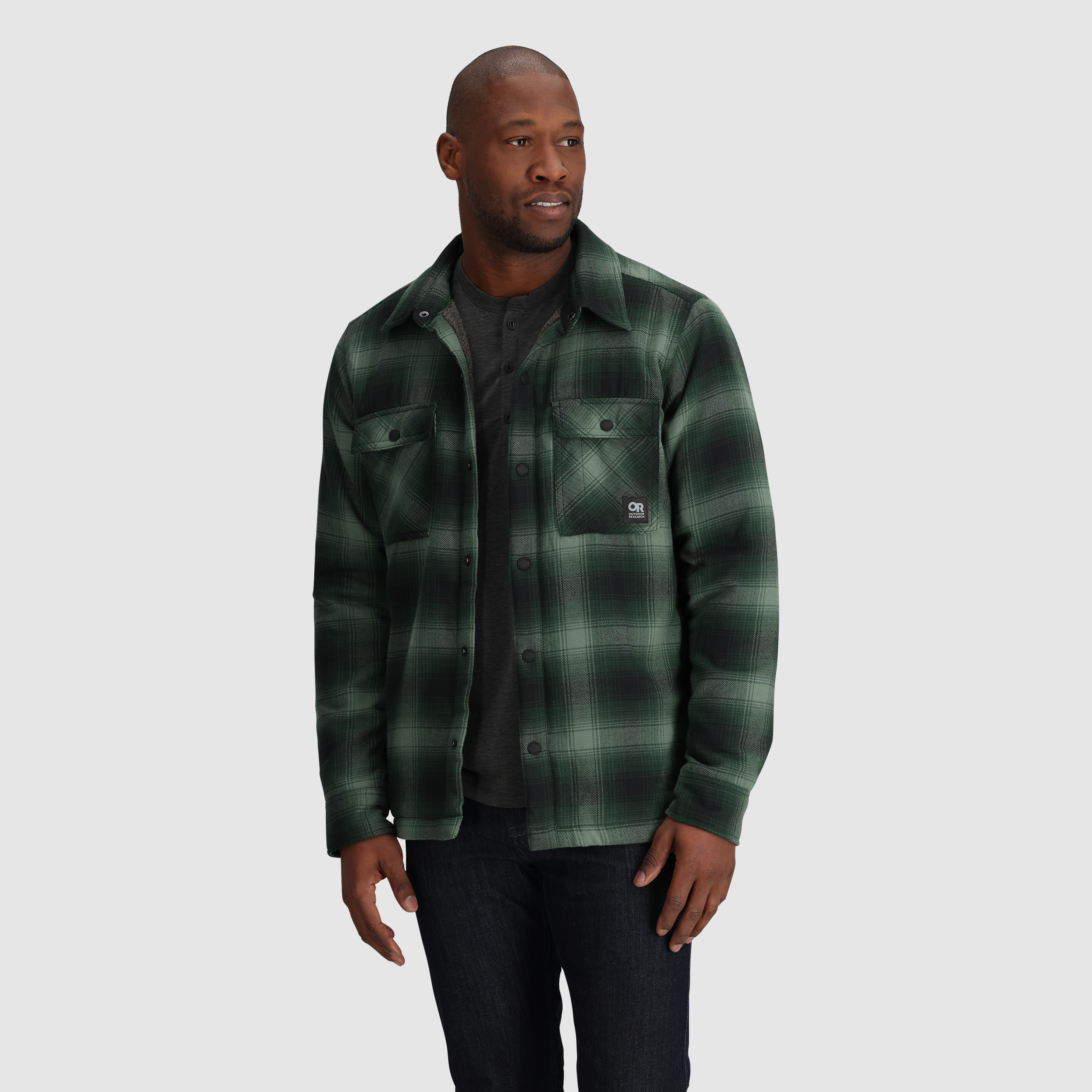 Men's Feedback Sherpa Fleece Lined Flannel Shirt Jacket