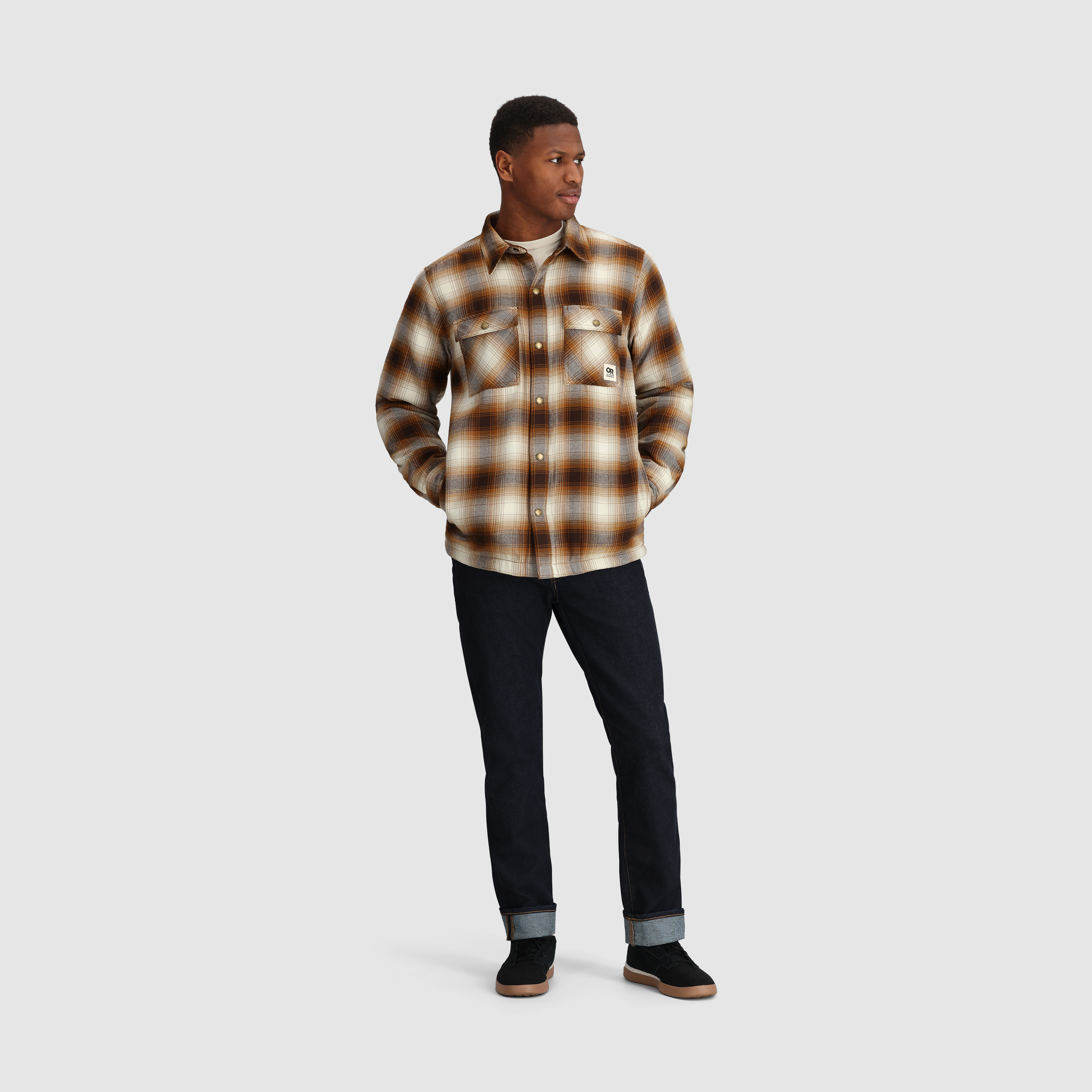Men's Feedback Sherpa Fleece Lined Flannel Shirt Jacket