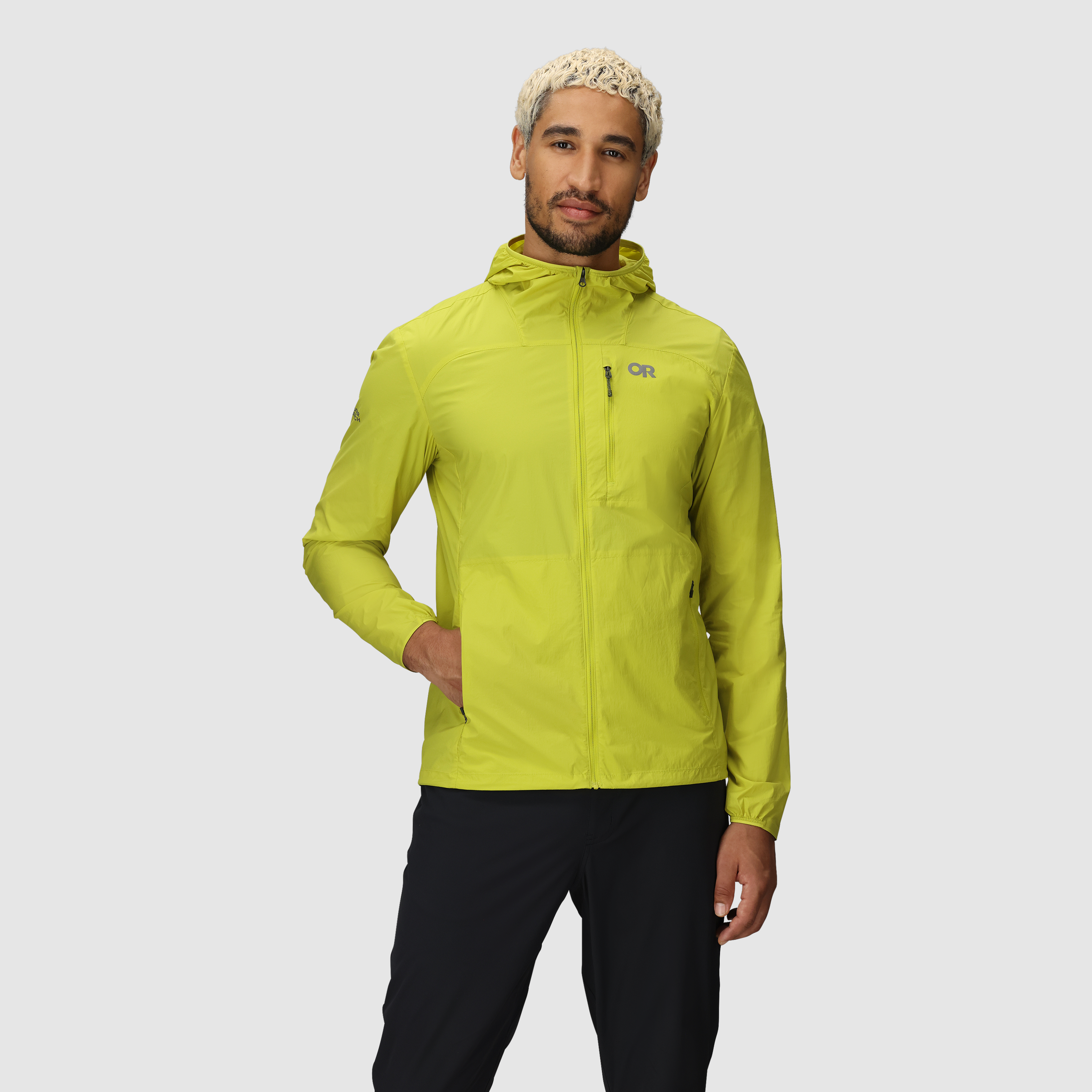 Men's Lightweight Windproof Hoodie with Stretch & Packable Design